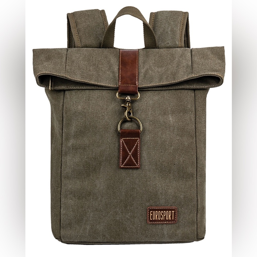 Eurosport Backpack OLIVE Canvas 17" x 12" x 6" New B701